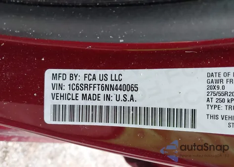 2022 Ram 1500 Big Horn 4X4 5'7 Box from USA, damaged, VIN 1C6SRFFT6NN440065